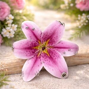Lily Orchid Bag Charm